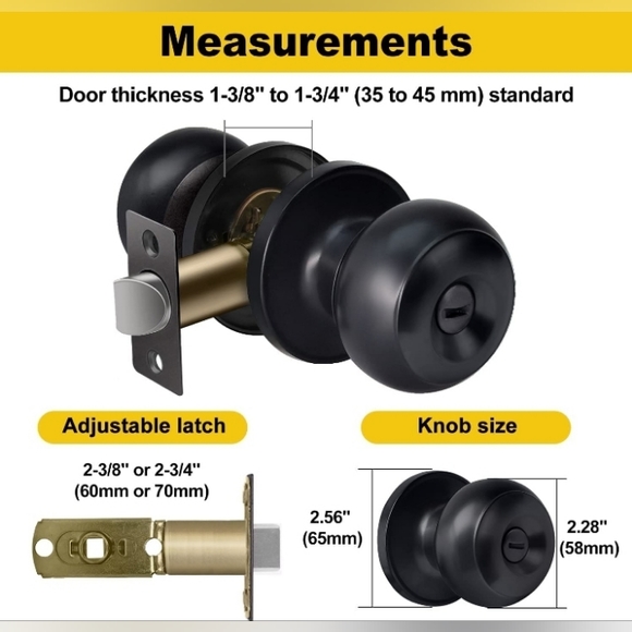 CML Hardware Privacy Door Knob - Picture 4 of 6